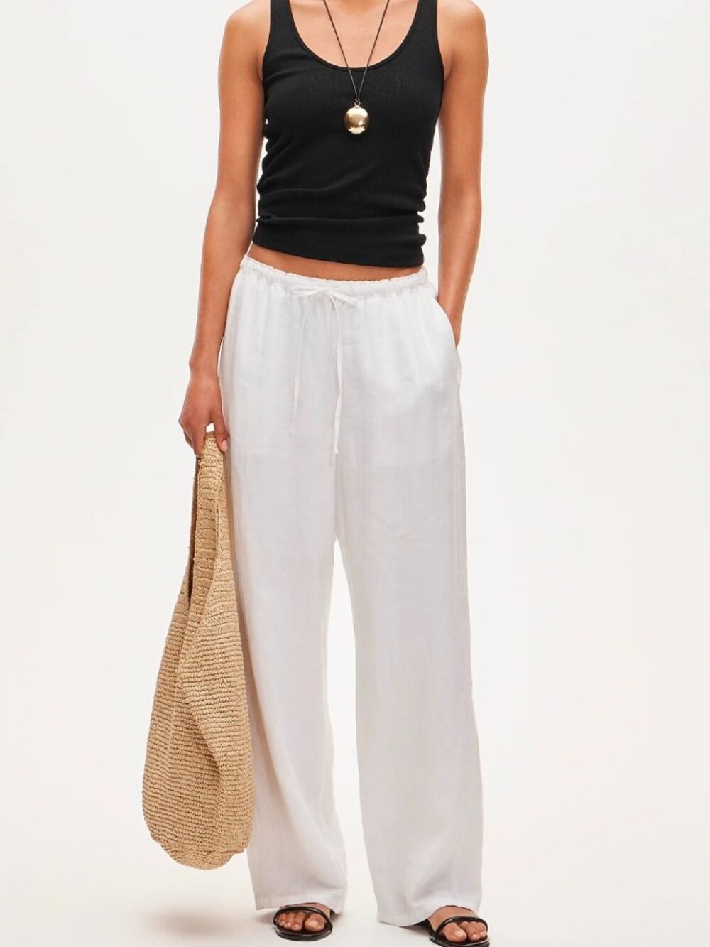 J Crew Soleil Pant in Linen White Size Large